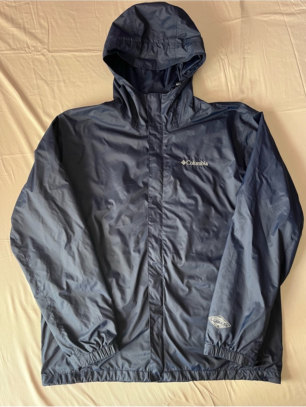 Columbia Men's Navy Hooded Rain Shell Jacket